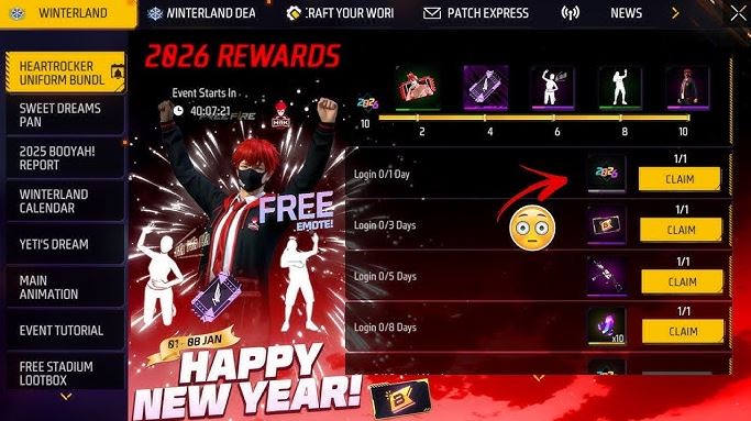 Free Fire Upcoming Events 2